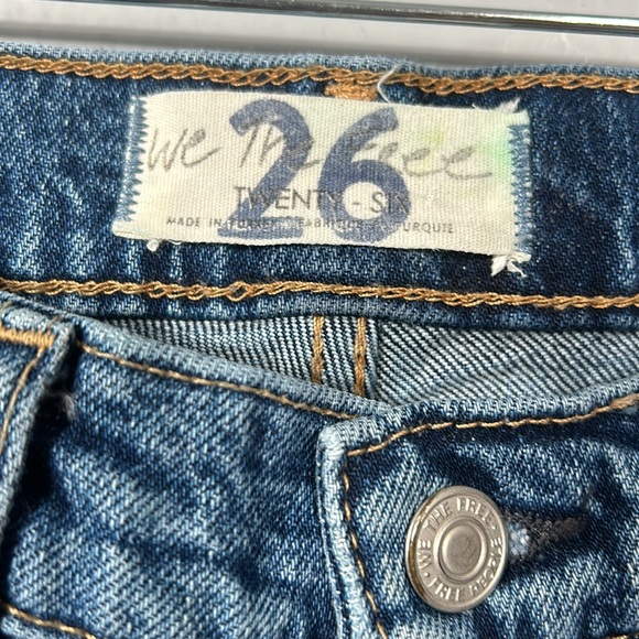 Free People X We The Free French Girl Slight Flare Button Fly denim jeans sz 26 - Picture 8 of 14
